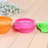 hotsale nontoxic eco-friendly pet bowl portable silicone pet dog(cat) foldable bowl