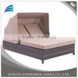 Outdoor Sunbed With Canopy Garden Set PE Rattan Garden Furniture thumbnail-1