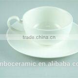 Ceramic Porcelain White Cup Saucer Set, Bulk Tea Cups and Saucers Cheap, Coffee Cup and Saucer thumbnail-1