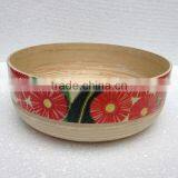 High Quality Best Selling Eco Friendly Two Tone Style Spun Bamboo Red White Bowl thumbnail-1