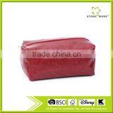 Red Leather Cosmetic Bags With Nylonl Zipper thumbnail-1