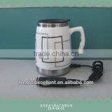 2014 Durable Electricity Ceramic Cup White Mugs With Stainless Inside Yiwu China Wholesale Eco-friendly thumbnail-1