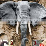 Stone Elephant Relief Wall Sculpture thumbnail-1