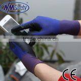 NMSAFETY 18 Gauge Navy Blue Nylon pu Coated Gloves Smart Finger Touch Gloves thumbnail-1