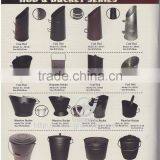 2016 Coal Bucket Powder Coated Black Metal Ash Coal Bucket thumbnail-5