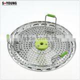 42002 Stainless Steel Foldable Vegetable Steamer Colander Filter thumbnail-5