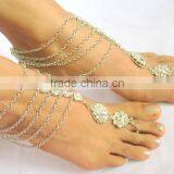 SILVER CHAIN PAYAL Foot Cover Anklets Pair BAREFOOT SANDAL thumbnail-2