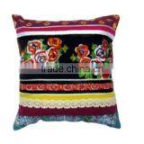 Fashion Laces and Multi Patched With Heavy Embroidered Cushion Cover thumbnail-1