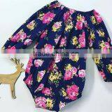 New Baby Long Sleeve Wear Frocks Designs Toddler Floral Vintage Jumpsuit With Peter Pan Romper Girls Clothing thumbnail-4