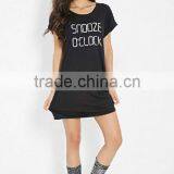 Cheapsale Summer Printed Ladies Loose Solid Black Color Casual Evening Dress Jersey China Supplier thumbnail-4