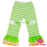 Korean Style St. Patricks Day Spring Ruffle Long Sleeve Green Clover Printed Baby Girl Clothes Dress Top thumbnail-2