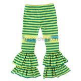2017 Stripe Wholesale Ruffle Pants High Quality Cotton Baby Leggings Girls Summer Pants thumbnail-1