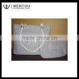 Personalized Custom Monogrammed Cotton Seersucker Tote Bag thumbnail-5