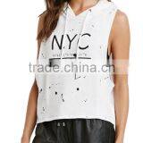 Girls Spring Sports Letters Printed Vest Sleeveless Hoodie T-Shirt thumbnail-1