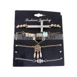 Jewelry Set/Bracelets Set Gold Plated Black Arrow Dreamcatcher Clear Rhinestone thumbnail-1