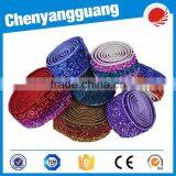 Glitter Metallic Velvet Stretch Fold Over Elastic thumbnail-5