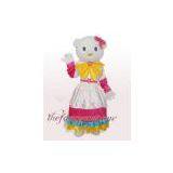 Fur Hello Kitty Mascot Costume Christmas Party Dress