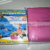 Custom Audlt Polar Fleece Snuggle Wrap With Sleeves