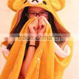 Soft and Warm Mono Dots Polar Fleece Blanket Coat With Animal Head