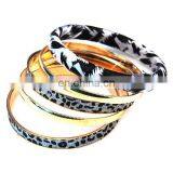 5ps/set Fashion Personality Shiny Glitter Leopard Dots Women's Metal Bangle thumbnail-1