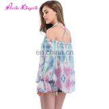 Wholesale Summer Floral Off Shoulder One Size Ladies Beach Dress thumbnail-3