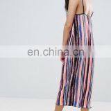2017 Latest Design Midi Pencil Dress Splash Print V-neckline Dress Adjustable Straps Dress For Women thumbnail-3