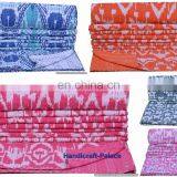 60"x90" Ralli Blanket Handmade Bedspread Bedding Ndian Reversible Kantha Quilt Handmade Ikat Print Bedspread Twin Size Throw thumbnail-1