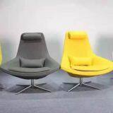 Modern living room furniture leather cushion metal leg lounge chairs
