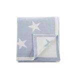 Wholesale Thick Plush 100% Cotton Brown Blue Baby Reversible Star Knit Blanket for Sale thumbnail-3