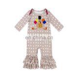 Baby Boutique Polka Dots Ruffle Turkey Baby Thanksgiving Romper Wholesale for Baby thumbnail-4