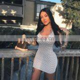 Women's Sling Round Collar Hollow Mesh Gauze Contrasting Wholesale Casual Explosive Slim Dresses thumbnail-2