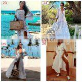 50styles Crochet White Knitted Beach Cover up Dress Tunic Long Pareos Bikinis Cover Ups Swim Cover up Robe Plage Beachwear thumbnail-4