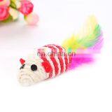 New Grinding Claw Sisal Mouse Shaped Cat Toy With Feather Tail Funny thumbnail-3