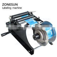 ZONESUN ZS-50 Manual Mineral Water Plastic Round Bottle Labeling Machine For Round Bottles Sticker Label Packing Machine thumbnail-5