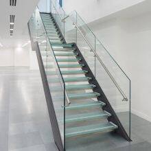 Fashion Wrought Iron Stairs/glass Staircase/metal Steel Glass Stairs Design