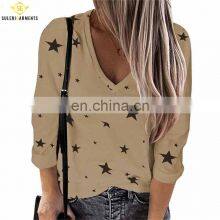 2021 Best Quality Women T Shirt Summer Use Long Sleeve Women Casual Wear Starts Printed T Shirt thumbnail-4
