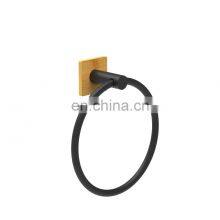 New Design Bathroom Bamboo Iron Powder Coating Towel Rack Bathroom Accessory