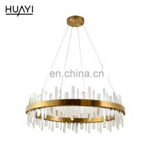HUAYI Wholesale Living Room Vintage Rectangle Round Modern Style Crystal Chandelier Lighting