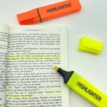 Suppliers Custom Kids Highlighter Pen Square Shape 2 Colors Mini High Lighter Marker Pen for School thumbnail-4