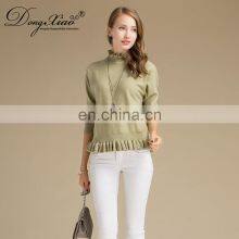 Hot Selling Ladies' 100% Pure Cashmere Sweater Long Sleeved Knitted Preppy Style for Spring OEM Service Available thumbnail-2
