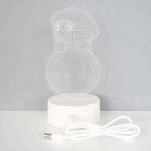 3D Illusion Creative Snowman RGB Bedside Night Lamp for Christmas Gift thumbnail-4