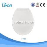 Hygienic Clean Bathroom Shower Decorated Elongated White Duroplast Toilet Lid Cover thumbnail-1