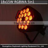 Good Price Professional Stage Usage 18*15w RGBWA 5 in 1 Led Par Light Good Color Mixing and Smooth Dimmer