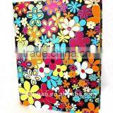 Color Flowers Printed Art Paper Wrapping O Ring Binder Desktop File Folder for Office Stationery Cardboard A4 or FC Size