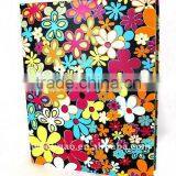 Color Flowers Printed Art Paper Wrapping O Ring Binder Desktop File Folder for Office Stationery Cardboard A4 or FC Size thumbnail-1