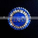 Wholesale Vnistar Zeta Style Disk Shap Lapel Sorority Round Stone Brooch Pin in Normal Size High Quality thumbnail-1