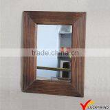 Sandblasting Wood Framed French Style Antique Decorative Wall Mirror thumbnail-1