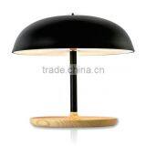 metal with ash wood bank table lamp