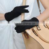 Black Color Beautifully Hand Crafted Lady Wool Gloves With Lace Decoration thumbnail-5