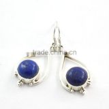 Lapis Lazuli dangle earrings 925 sterling silver jewelry wholesale semi precious gemstone jewelry